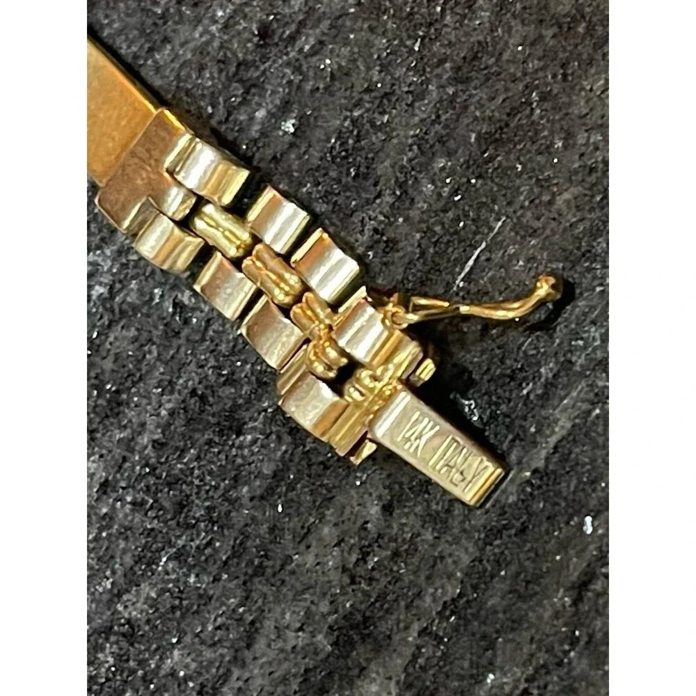 Vintage MCM 23g Solid 14K Italian Gold Artisan Jubilee Link Watch Bracelet Italy